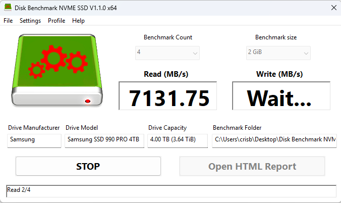Disk Benchmark NVME SSD V1.1.0 x64 