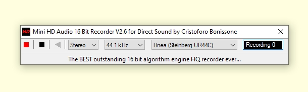Windows 10 Mini HD Audio 16 Bit Recorder full